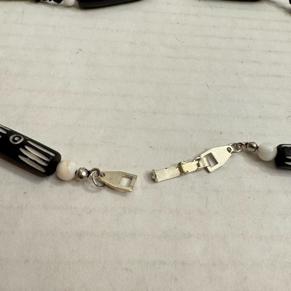 Vintage Heishi Shell Tibetan Beads Brown Pendant Statement Necklace Tribal Moon - Picture 11 of 16